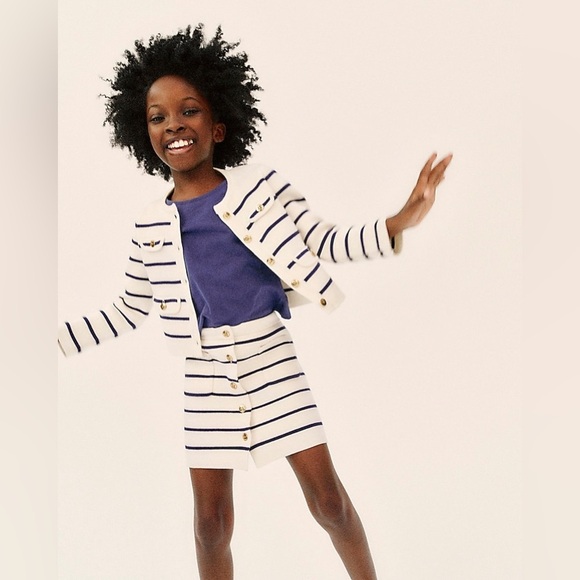 NWOT J. Crew Crewcuts Girls' sweater-skirt in stripe - Picture 1 of 8